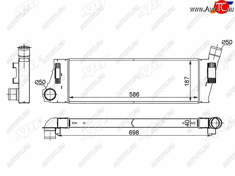 10 449 р. Интеркулер RENAULT MEGANSCENIC 03-09 1,5D1,9D SAT ST-211-0008  с доставкой в г. Майкоп