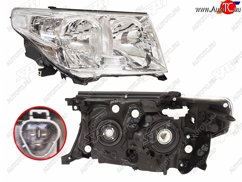 7 999 р. Фара Toyota Land Cruiser (J200) 07-12 (Справа Галоген С электрокорректором) SAT ST-212-11M1R-LD-E  с доставкой в г. Майкоп