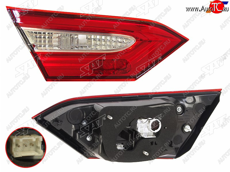 4 999 р. Левый фонарь (внутренний) SAT Toyota Camry XV70 дорестайлинг (2017-2021)  с доставкой в г. Майкоп