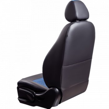9 449 р. Комплект чехлов для сидений, (РЗСиС 60/40 Илана+Орегон) ТУРИН Lord Autofashion  Chevrolet Niva  2123 (2002-2020) дорестайлинг, рестайлинг (черный, вставка синяя, строчка синяя)  с доставкой в г. Майкоп. Увеличить фотографию 3