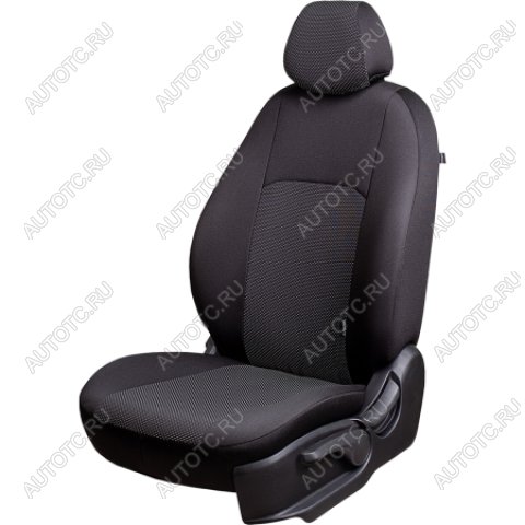 3 799 р. Комплект чехлов для сидений (1+2 мес. Жаккард) ДУБЛИН Lord Autofashion  CITROEN Jumper  290 (2014-2022), Fiat Ducato  290 (2014-2025), Peugeot Boxer  290 (2014-2025) (черный, вставка Ёж белый)  с доставкой в г. Майкоп