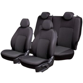 3 799 р. Комплект чехлов для сидений (1+2 мес. Жаккард) ДУБЛИН Lord Autofashion  CITROEN Jumper  290 (2014-2022), Fiat Ducato  290 (2014-2025), Peugeot Boxer  290 (2014-2025) (черный, вставка Ёж белый)  с доставкой в г. Майкоп. Увеличить фотографию 6