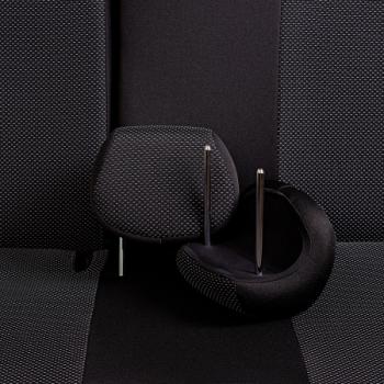 3 799 р. Комплект чехлов для сидений (1+2 мес. Жаккард) ДУБЛИН Lord Autofashion  CITROEN Jumper  290 (2014-2022), Fiat Ducato  290 (2014-2025), Peugeot Boxer  290 (2014-2025) (черный, вставка Ёж белый)  с доставкой в г. Майкоп. Увеличить фотографию 7