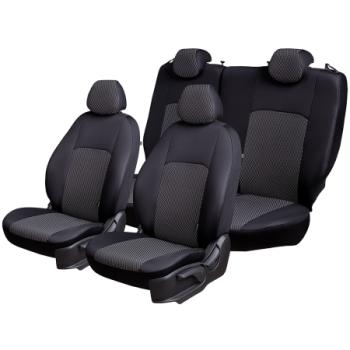 3 799 р. Комплект чехлов для сидений (1+2 мес. Жаккард) ДУБЛИН Lord Autofashion  CITROEN Jumper  290 (2014-2022), Fiat Ducato  290 (2014-2025), Peugeot Boxer  290 (2014-2025) (черный, Прямоугольник черный)  с доставкой в г. Майкоп. Увеличить фотографию 4