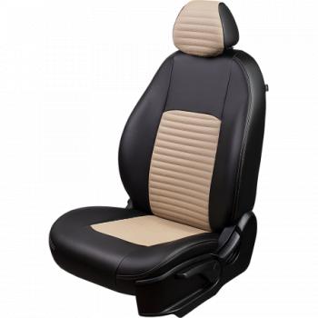 Комплект чехлов для сидений (к.Drive Active РЗСиС 60/40 3Г Илана+Орегон) ТУРИН-3 ст ЛАЙН Lord Autofashion Лада Гранта FL ( 2191,  2190,  2194,  2192) (2018-2025) лифтбэк рестайлинг, седан рестайлинг, универсал рестайлинг, хэтчбек рестайлинг (черный, вставка бежевая, строчка бежевая)