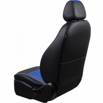 6 549 р. Комплект чехлов для сидений (к.Drive Active РЗСиС 60/40 3Г Илана+Орегон) ТУРИН-3 ст ЛАЙН Lord Autofashion  Лада Гранта FL ( 2191,  2190,  2194,  2192) (2018-2025) лифтбэк рестайлинг, седан рестайлинг, универсал рестайлинг, хэтчбек рестайлинг (черный, вставка синяя, строчка синяя)  с доставкой в г. Майкоп. Увеличить фотографию 2