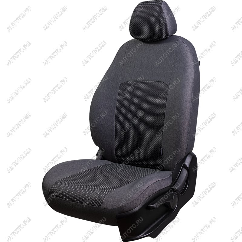5 949 р. Комплект чехлов для сидений (РЗСиС 60/40 2Г Жаккард) ДУБЛИН Lord Autofashion  Лада Гранта Кросс  2194 (2018-2025) универсал (серый, вставка Сеул серая)  с доставкой в г. Майкоп