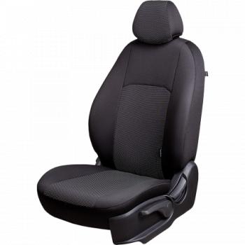 Комплект чехлов для сидений (к.Life РЗС 60/40 2П+3Г Жаккард) Дублин Lord Autofashion Renault Duster  HM (2021-2024) рестайлинг (черный, вставка Ёж белеая )
