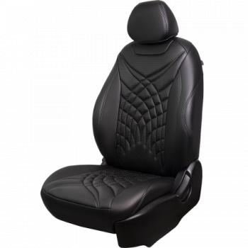 Комплект чехлов для сидений (РЗСиС 40/60 2П Орегон) БАЙРОН ст ЖУК Lord Autofashion Skoda Octavia ( Tour A4 1U5,  Tour A4 1U2) (1996-2010) универсал дорестайлинг, лифтбэк дорестайлинг, лифтбэк рестайлинг, универсал рестайлинг (черный, вставка черная, строчка черная)