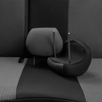 5 999 р. Комплект чехлов для сидений (ЦЗС 2П+1Г Жаккард) Дублин Lord Autofashion  Volkswagen Polo  5 (2009-2020) седан дорестайлинг, хэтчбек дорестайлинг, седан рестайлинг, хэтчбек рестайлинг (черный, вставка Зигзаг серая)  с доставкой в г. Майкоп. Увеличить фотографию 4