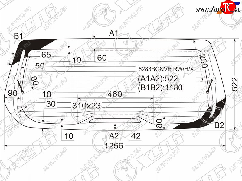 10 399 р. Стекло заднее (Цвет зеленый Обогрев) Opel Zafira 99-05  Subaru Traviq 01-04 XYG 6283BGNVB RW/H/X  с доставкой в г. Майкоп
