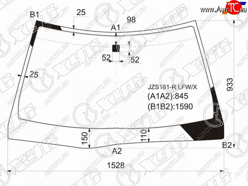 10 999 р. Стекло лобовое Lexus GS 97-04  Toyota Aristo 97-04 XYG JZS161-R LFW/X  с доставкой в г. Майкоп