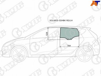 2 699 р. Стекло боковое опускное (Сзади Слева Цвет зеленый) Hyundai Solaris 10-17  Accent 11-17 XYG SOLARIS-5DHBK RD/LH  с доставкой в г. Майкоп. Увеличить фотографию 2