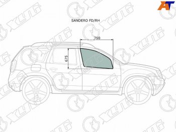 2 399 р. Стекло боковое опускное (Спереди Справа Цвет зеленый) Nissan Terrano 14-22  Renault Duster 10-21 XYG SANDERO FD/RH  с доставкой в г. Майкоп. Увеличить фотографию 1