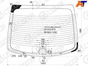 9 549 р. Стекло заднее (Цвет зеленый Обогрев) Toyota Avensis (T220) 97-03 XYG ST215-HBK RW/H/X  с доставкой в г. Майкоп. Увеличить фотографию 1