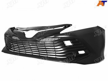 Бампер передний (Под ПТФ С отверстием под крюк) SAT  Toyota Camry  XV70 (2017-2021) дорестайлинг