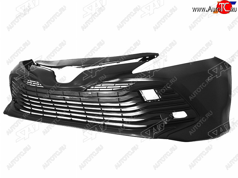 5 999 р. Бампер передний (Под ПТФ С отверстием под крюк) SAT  Toyota Camry XV70 дорестайлинг (2017-2021)  с доставкой в г. Майкоп
