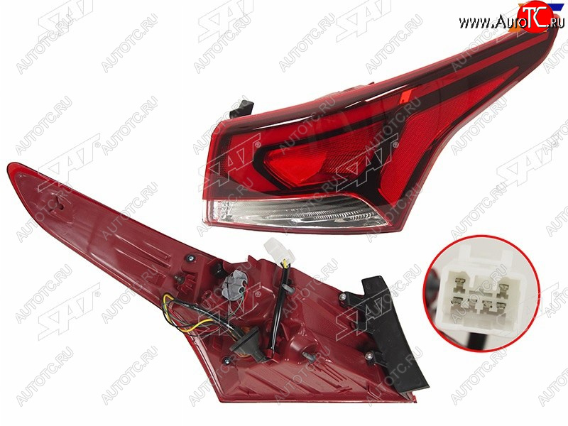 6 899 р. Фонарь задний правый (внешний, LED) SAT Hyundai Solaris HCR седан дорестайлинг (2017-2020)  с доставкой в г. Майкоп