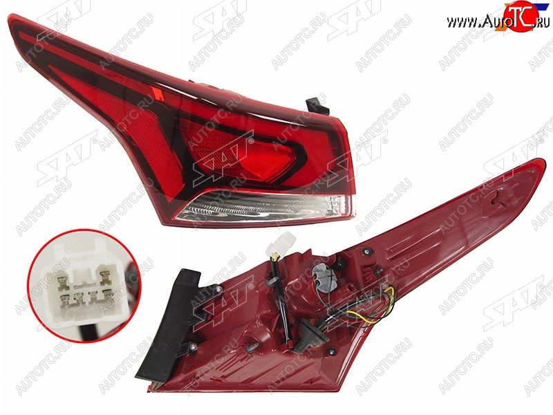 6 899 р. Фонарь задний левый (внешний, LED) SAT Hyundai Solaris HCR седан дорестайлинг (2017-2020)  с доставкой в г. Майкоп