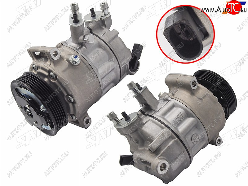 21 999 р. Компрессор кондиционера Skoda Octavia 12-20  Rapid 12-  Volkswagen Golf 12-19  Polo 20-22 SAT ST-245-0001  с доставкой в г. Майкоп