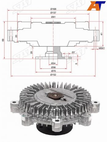 Вискомуфта HYUNDAI PORTER 04-KIA SORENTO 06-09 SAT ST-25237-4A100