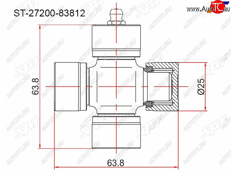 359 р. Крестовина SUZUKI GRAND VITARA 98-06VITARA 89-98 SAT ST-27200-83812  с доставкой в г. Майкоп