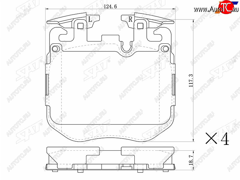 2 099 р. Колодки тормозные передние FL-FR SAT BMW X3 G01 рестайлинг (2021-2023)  с доставкой в г. Майкоп