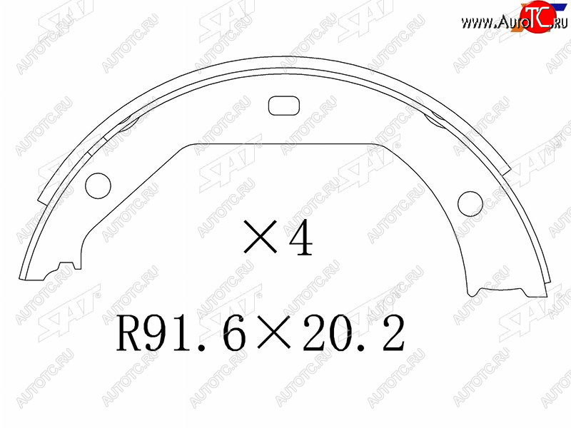 1 199 р. Колодки тормозные барабанные задние RH-LH SAT BMW 3 серия E90 седан дорестайлинг (2004-2008)  с доставкой в г. Майкоп