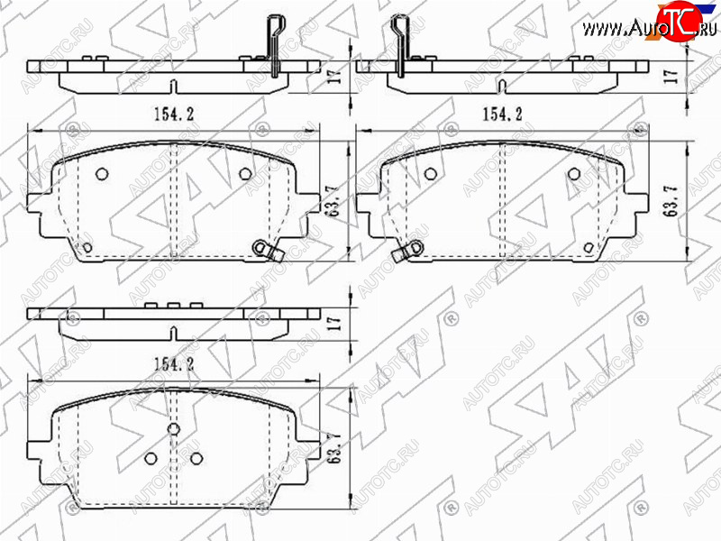 1 439 р. Колодки тормозные передние FR-FL SAT  Hyundai Santa Fe TM рестайлинг (2020-2022)  с доставкой в г. Майкоп