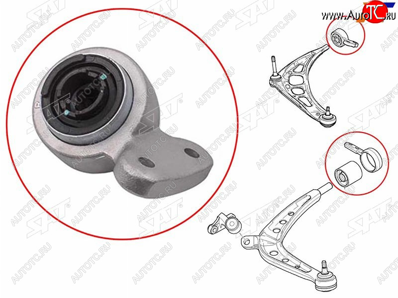 1 859 р. Сайлентблок переднего нижнего рычага BMW 3 E46E85E86 98-03 LH                                      SAT ST-31126783376  с доставкой в г. Майкоп