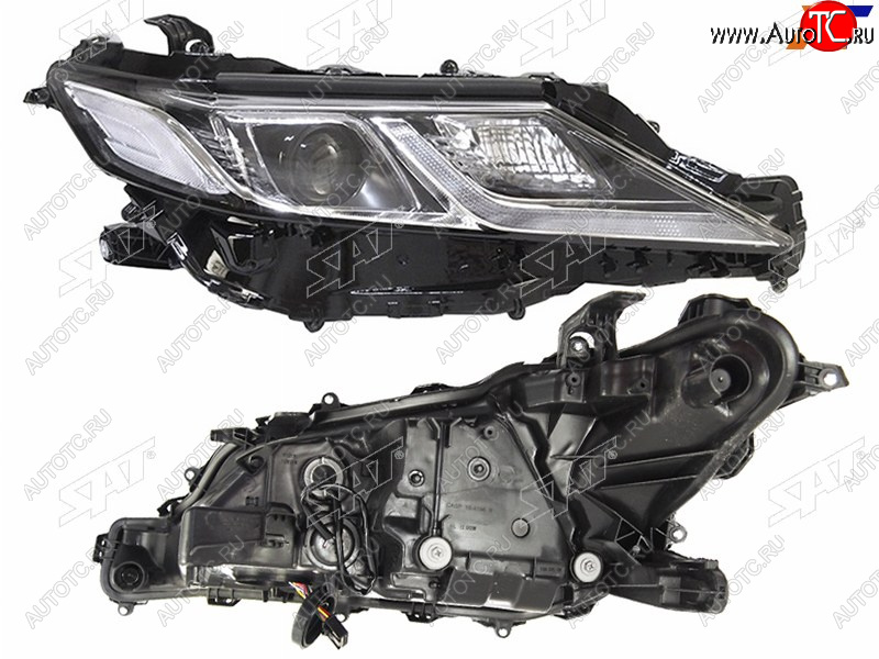 16 249 р. Фара правая (1 LED полоса) SAT Toyota Camry XV70 дорестайлинг (2017-2021)  с доставкой в г. Майкоп