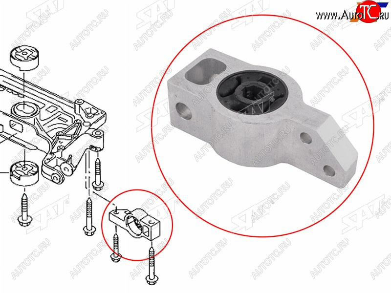 1 749 р. Сайлентблок задний переднего рычага VW JETTA 05-16PASSAT 05-15TIGUAN 07-AUDI Q5 11-TT 06-14 SAT ST-3C0199231E  с доставкой в г. Майкоп