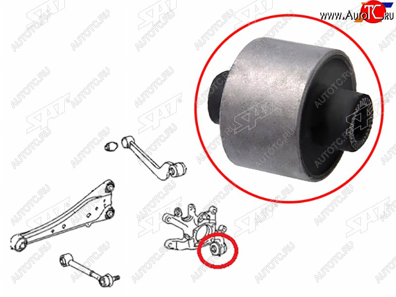799 р. Сайлентблок Toyota Avensis (T270) 08-18  Corolla (E150) 06-13  Harrier (XU60) 17-20  RAV4 (XA30,X SAT ST-42305-42020-U  с доставкой в г. Майкоп