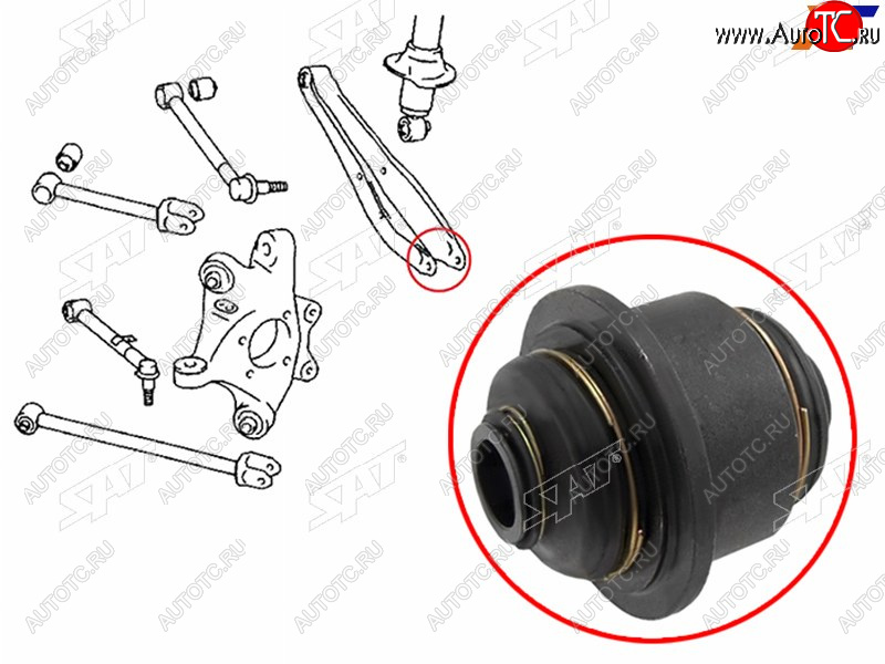 879 р. Сайлентблок задней цапфы TOYOTA CROWNMAJESTA GRS18#UZS18# 2003-2008 SAT ST-42304-30090-U  с доставкой в г. Майкоп