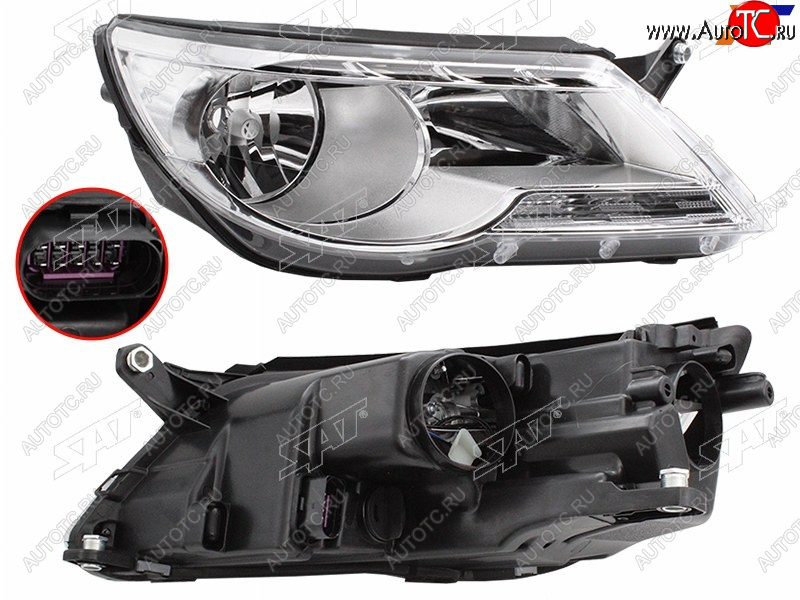 6 899 р. Фара правая (с электрокорректором) SAT Volkswagen Tiguan NF дорестайлинг (2006-2011)  с доставкой в г. Майкоп