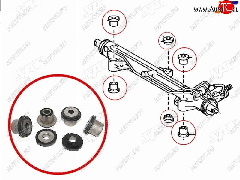 1 049 р. Втулка рулевой рейки Toyota Land Cruiser (J200) 07-21  Lexus LX 07-23  Toyota Sequoia 07-17 SAT ST-44200-60170B  с доставкой в г. Майкоп