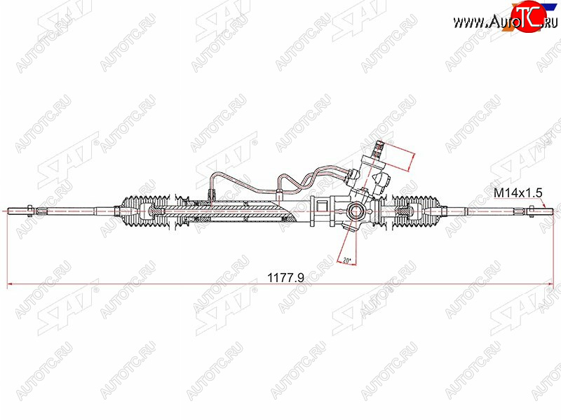 12 999 р. Рейка рулевая LHD SAT Toyota Corolla E100 седан (1991-2002)  с доставкой в г. Майкоп