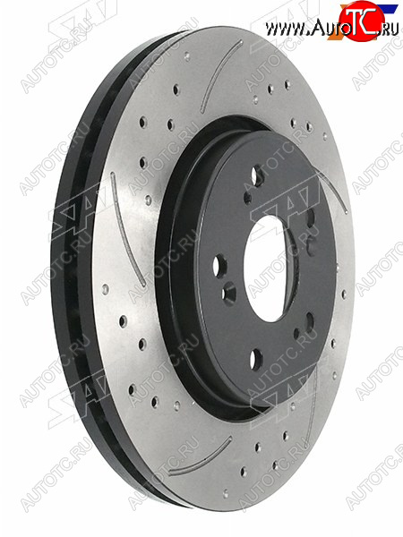 7 999 р. Комплект дисков тормозных передний перфорированные (Ø293 mm) SAT Honda CR-V RE1,RE2,RE3,RE4,RE5,RE7 дорестайлинг (2007-2010)  с доставкой в г. Майкоп