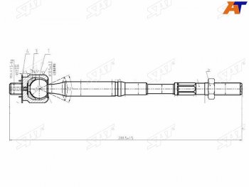 1 059 р. Тяга рулевая TOYOTA COROLLAALLIONPREMIOMATRIXISISNOAHVOXY 02- SAT ST-45503-09400  с доставкой в г. Майкоп. Увеличить фотографию 1