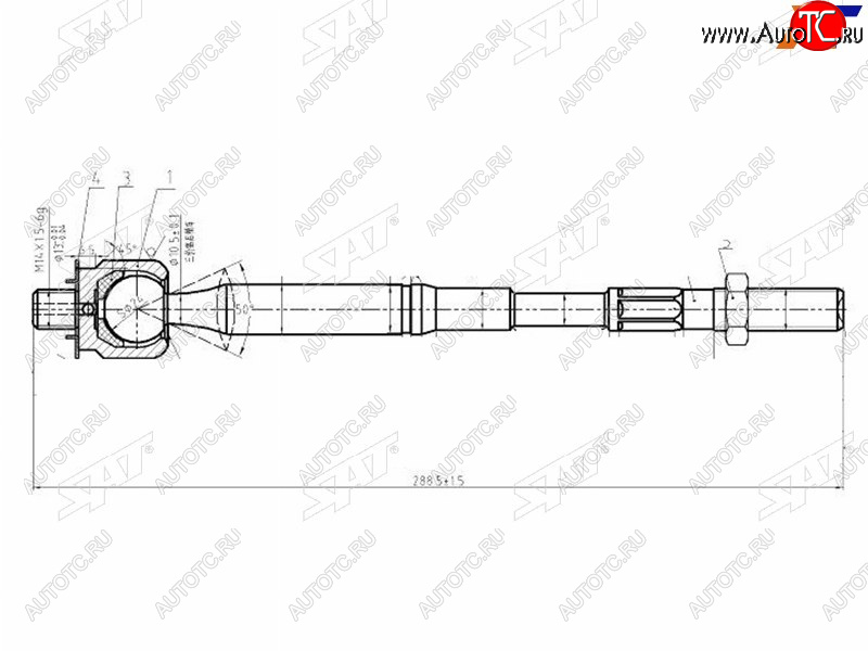 1 059 р. Тяга рулевая TOYOTA COROLLAALLIONPREMIOMATRIXISISNOAHVOXY 02- SAT ST-45503-09400  с доставкой в г. Майкоп