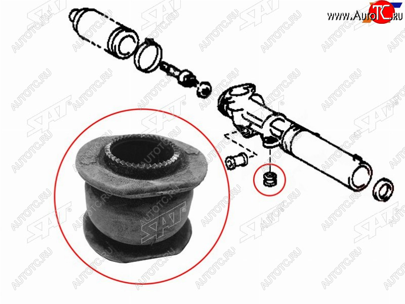 241 р. Втулка рулевой рейки Toyota Land Cruiser Prado (J90) 96-02  Hilux Surf 95-00 SAT ST-45522-35020  с доставкой в г. Майкоп