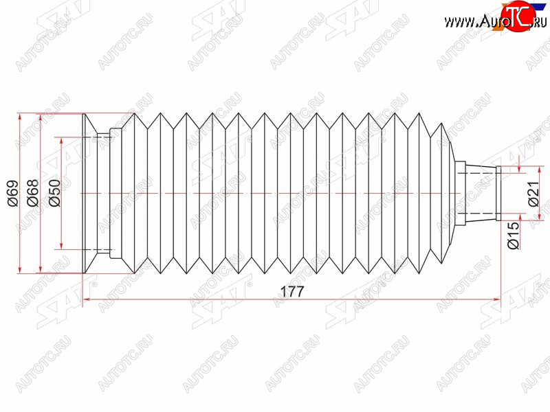 339 р. Пыльник рулевой рейки TOYOTA LAND CRUISER PRADOHILUX SURF 02-HIGHLANDER07- LH=RH SAT ST-45535-26030  с доставкой в г. Майкоп