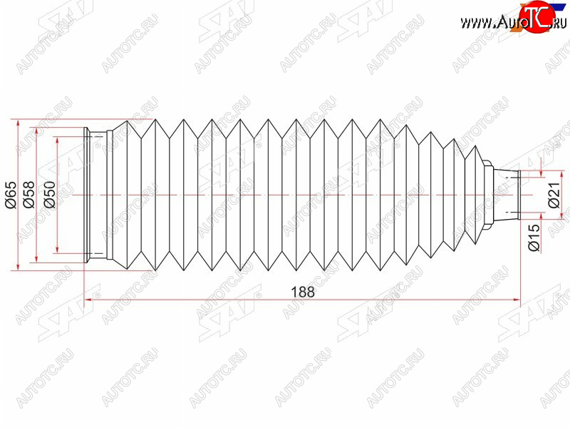 469 р. Пыльник рулевой рейки TOYOTA KLUGER 00- LH=RH SAT ST-45535-48010  с доставкой в г. Майкоп