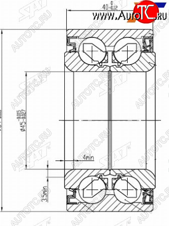 1 559 р. Подшипник передней ступицы HONDA CR-V RD4-7, EDIX BE#, ELEMENT с ABS SAT ST-45BWD12  с доставкой в г. Майкоп