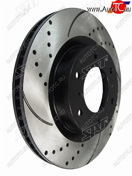 9 299 р. Диски тормозные передние перфорированный Ø332 SAT Mitsubishi Pajero 4 V80 дорестайлинг (2006-2011)  с доставкой в г. Майкоп