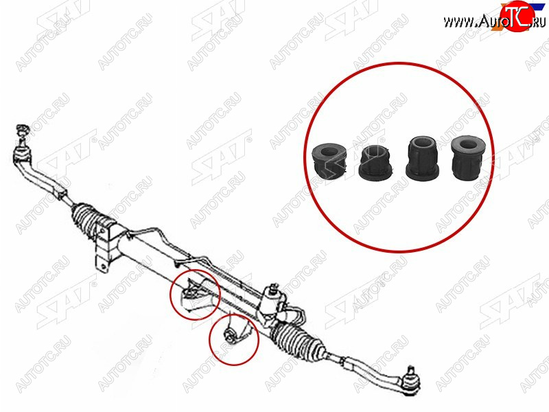 419 р. Втулка рулевой рейки SsangYong Actyon 05-10  Actyon Sports 06-12  Kyron 05-16  Rexton 01-07 SAT ST-4650009005B  с доставкой в г. Майкоп