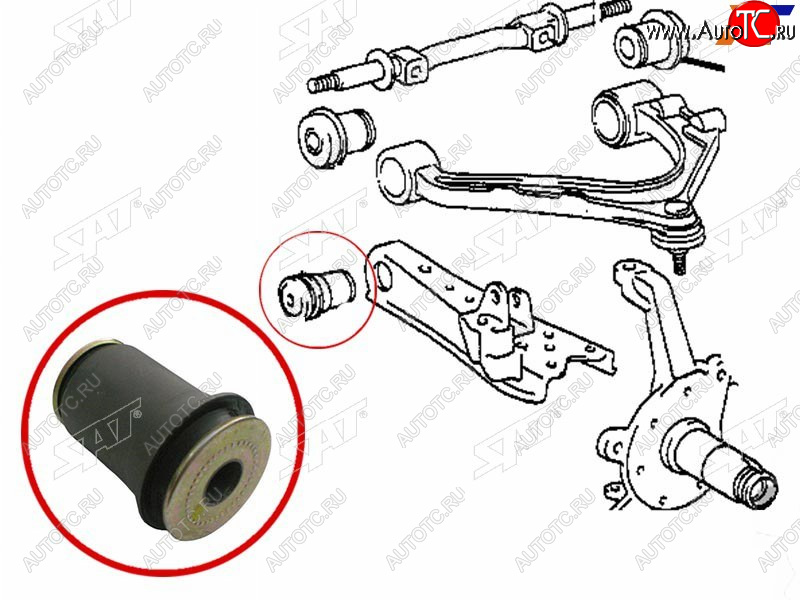 439 р. Сайлентблок нижнего рычага TOYOTA LITETOWNACENOAHMASTERACE 2WD 85-                                SAT ST-48061-27011  с доставкой в г. Майкоп
