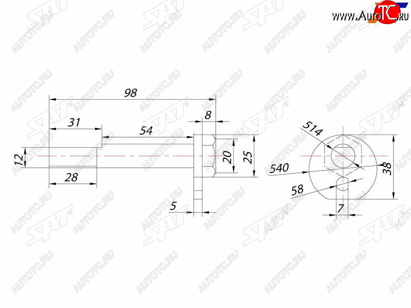 319 р. Эксцентрик нижнего рычага TOYOTA ALTEZZACHASERCRESTACROWNMAJESTAMARK2PROGRESVEROSSA 92- SAT ST-48190-22040  с доставкой в г. Майкоп