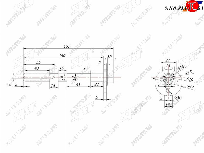 459 р. Эксцентрик нижнего рычага TOYOTA FJ CRUISERFORTUNERSURFLAND CRUISER PRADOLEXUS GX470 02- SAT ST-48190-60020  с доставкой в г. Майкоп