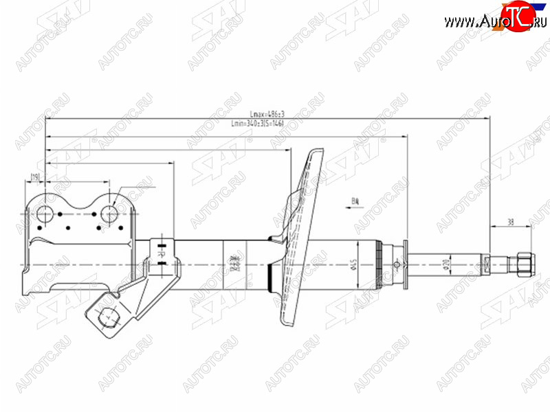 3 369 р. Стойка передняя RH SAT  Toyota Corolla Levin  EA100 - Sprinter  E100  с доставкой в г. Майкоп